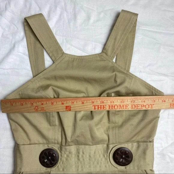 MILLY Jumper Dress Wooden button canvas military